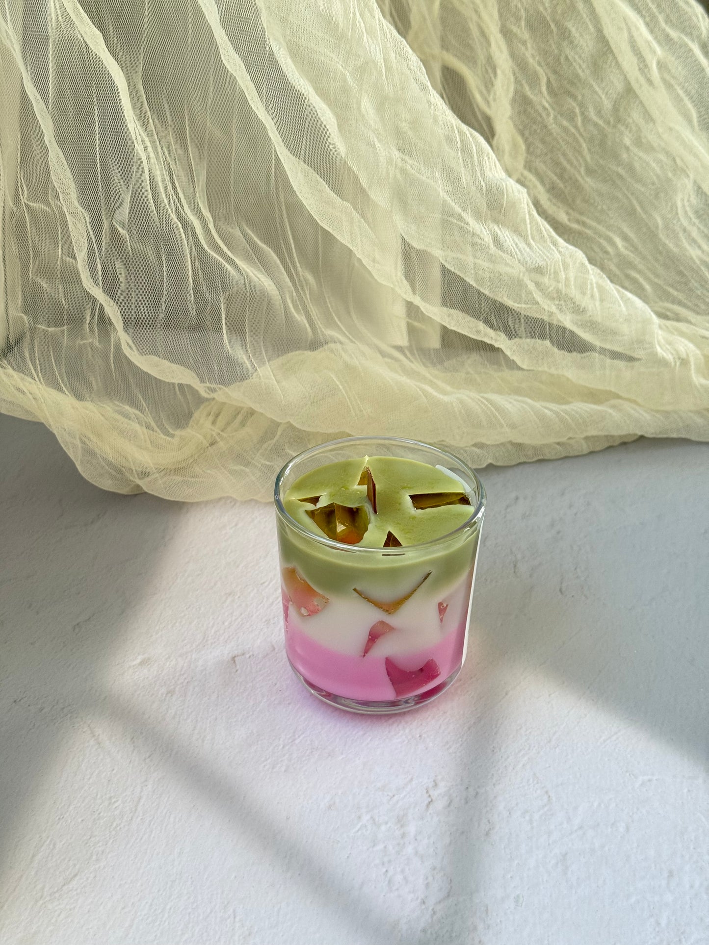 Strawberry Matcha Latte Candle – 220g Soy Wax Candle in Glass Jar | ByTheFire