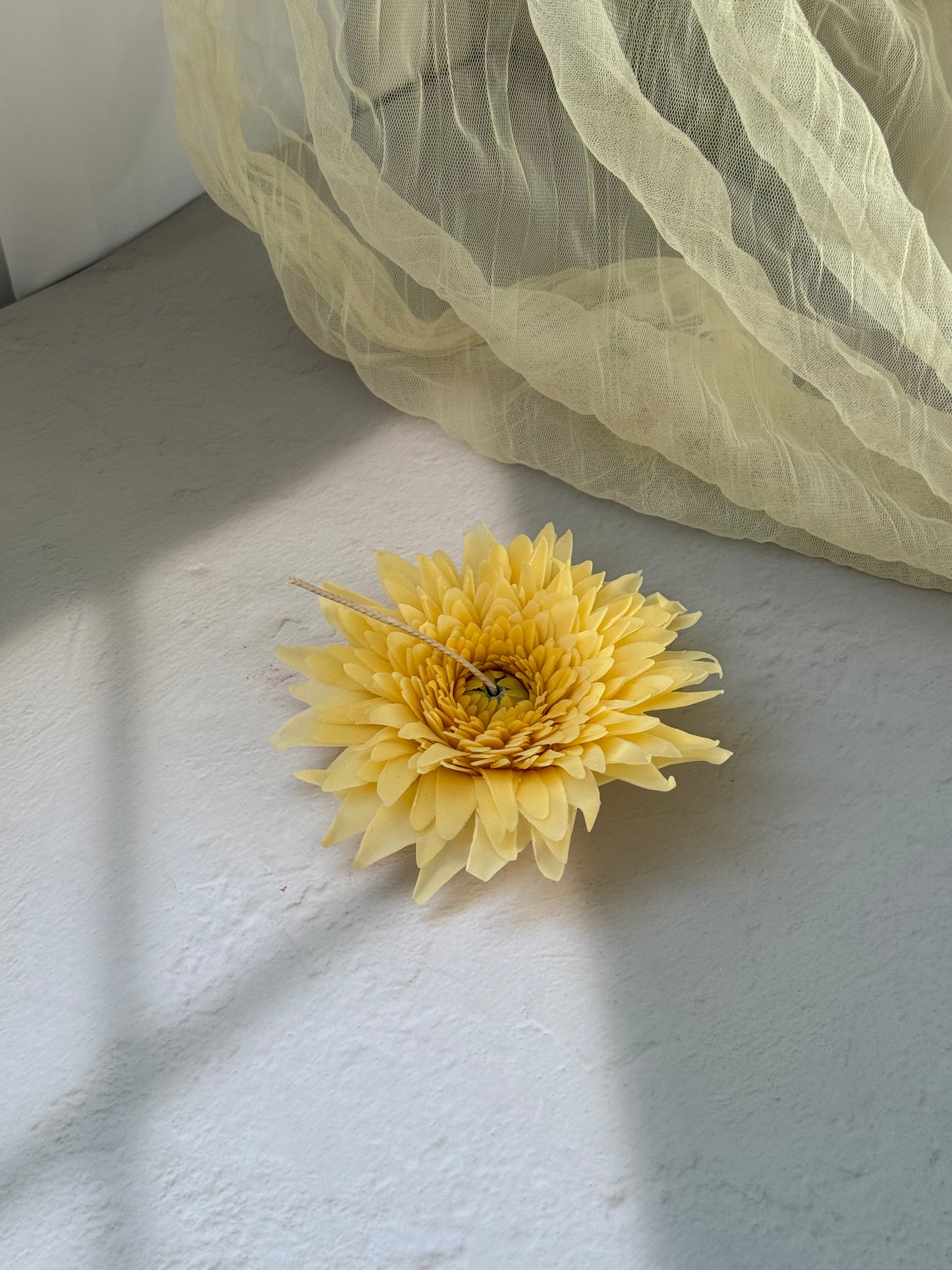 Chrysanthemum Bud Candle — Handmade by the fire