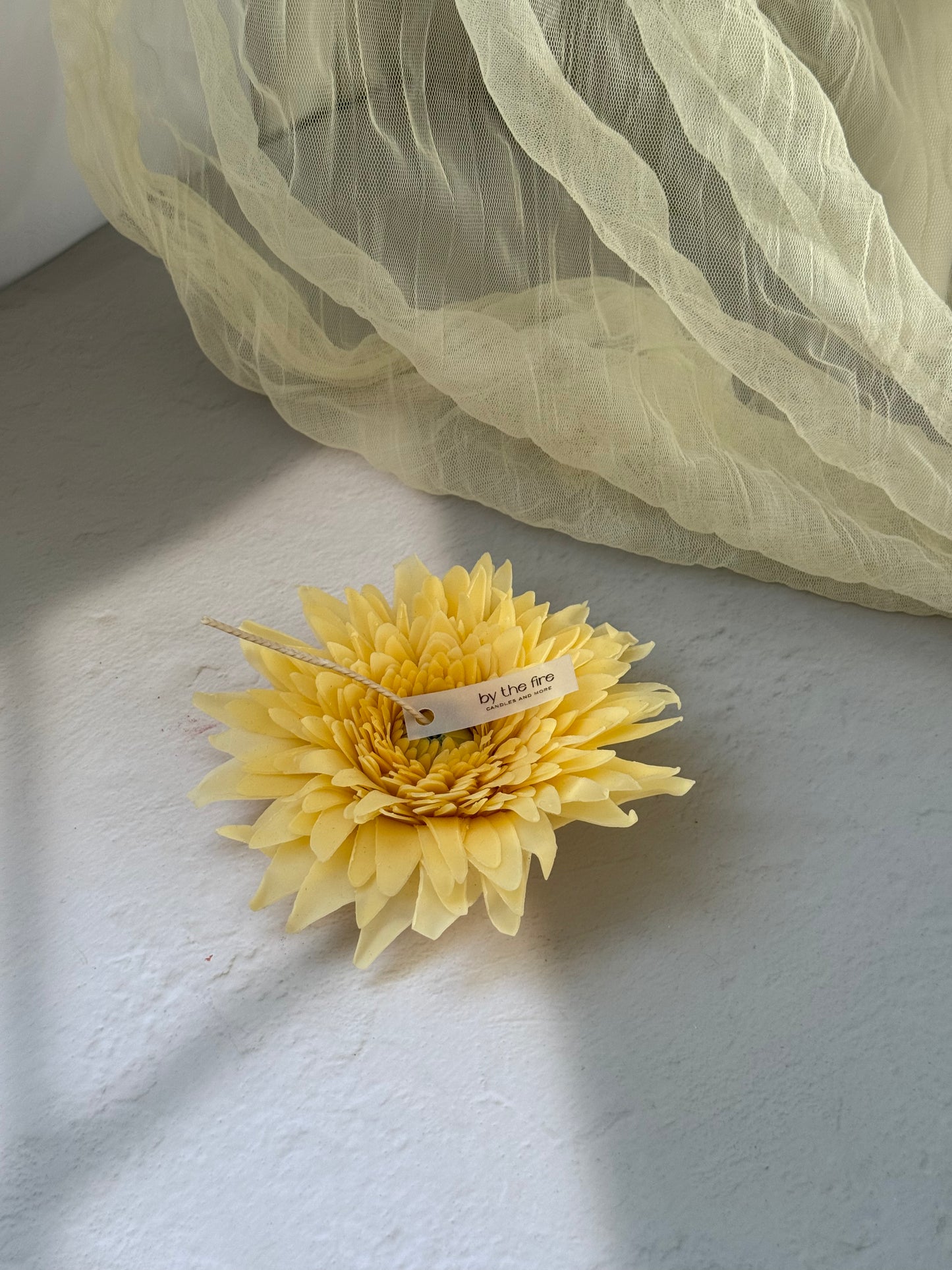 Chrysanthemum Bud Candle — Handmade by the fire