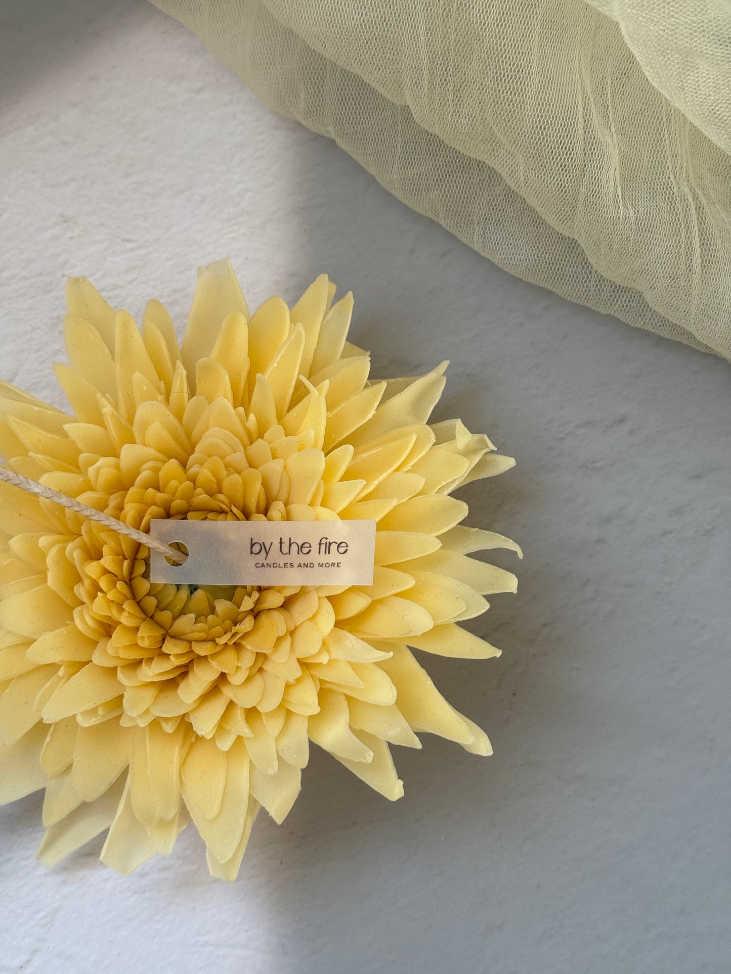 Chrysanthemum Bud Candle — Handmade by the fire