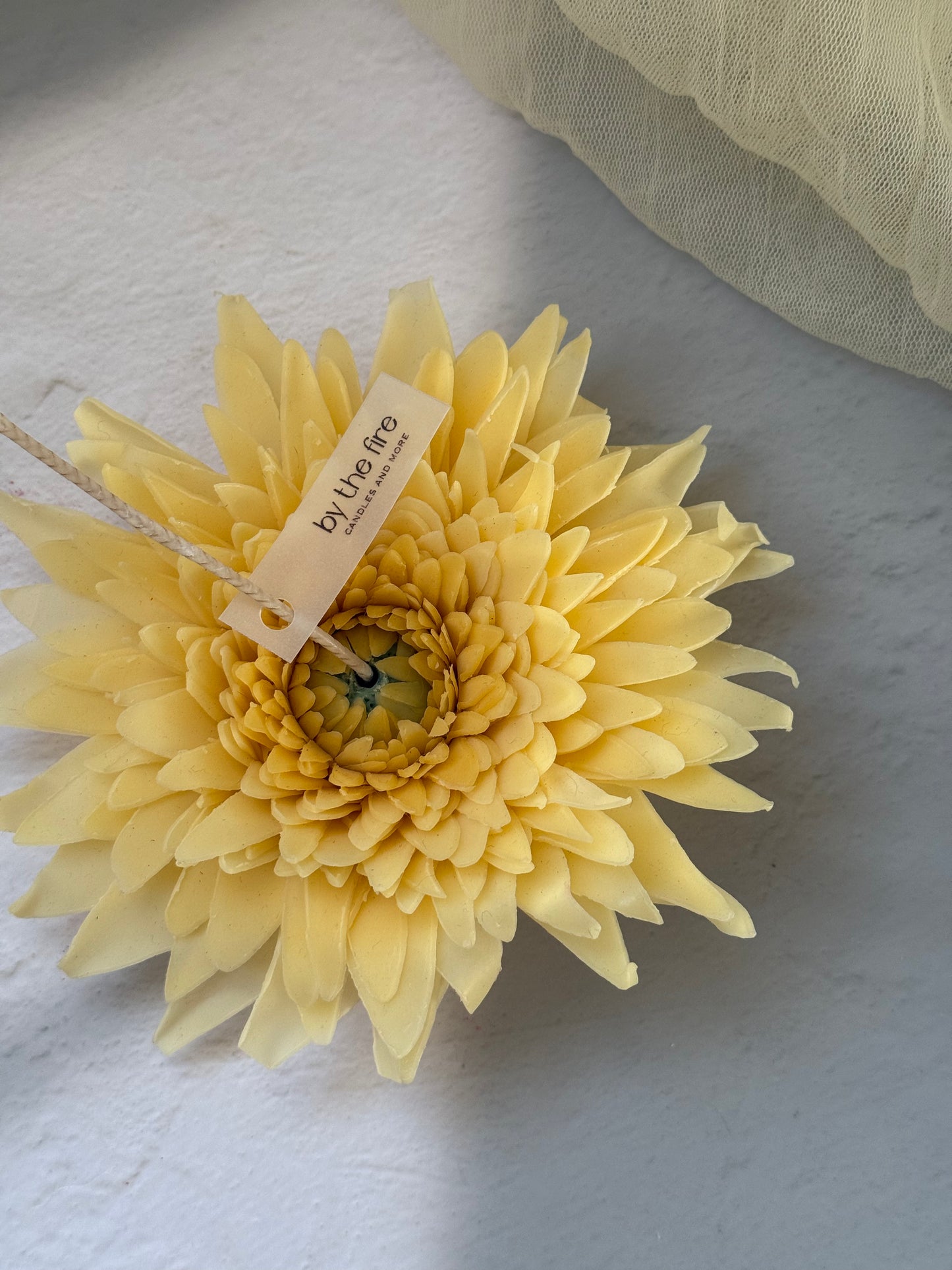 Chrysanthemum Bud Candle — Handmade by the fire
