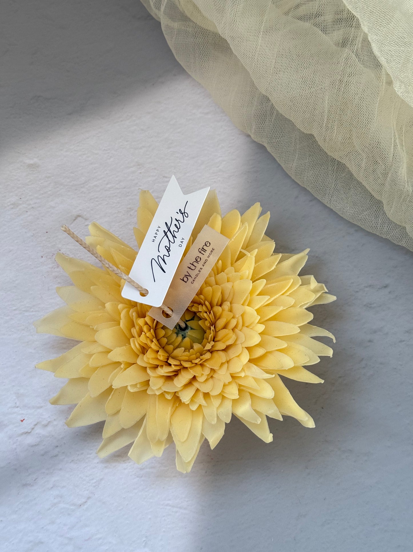 Chrysanthemum Bud Candle — Handmade by the fire